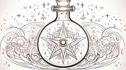 Magical potion bottle illustration