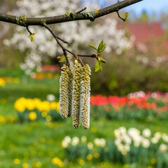 Obraz premium Spring blossoms and catkins