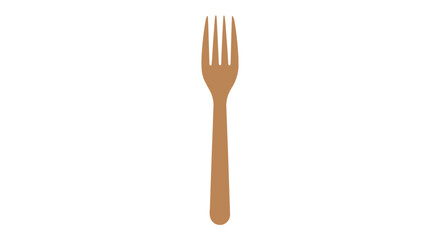 Isolated brown fork on a white background, perfect for culinary illustrations and restaurant menu designs providing a clean and modern design