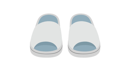 Minimalist illustration of comfortable open-toe slippers on a white background ready for a relaxing day in the house