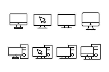 Computer icon logo design. computer monitor sign and symbol