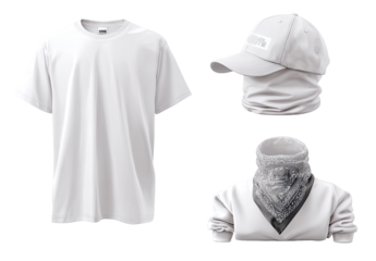 Blank white apparel set