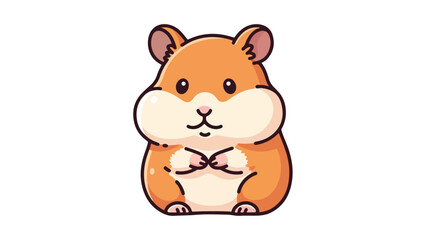 Naklejka premium Adorable orange hamster character illustration with cartoonish features and bright eyes perfect for children's content or pet-related design projects
