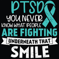 Never Know People Fighting Underneath Mental Health T-Shirt Design