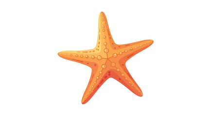 Vibrant starfish illustration with detailed texture on isolated white background providing aesthetic tropical accent piece or ocean life educational