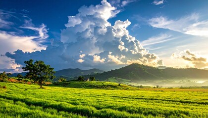 Natural landscape with cloud and sky background