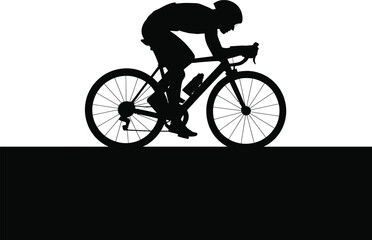 Obraz premium Dynamic racing cyclist silhouette in motion on bicycle