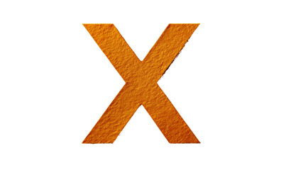 Obraz premium Fiery Orange Letter X on Tranparent Background, PNG