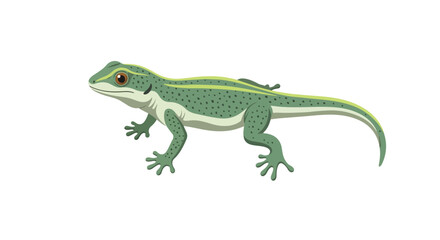 Obraz premium Illustrated green gecko with detailed skin and striking stripes, showcased in vector artwork with a sleek, modern design offering visual appeal