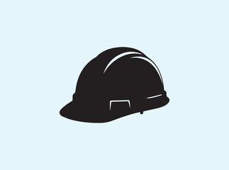 Clean Safety Helmet Silhouette for Construction Company Branding
