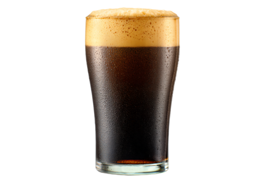 a glass of beer with a foamy top