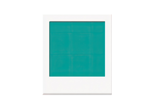 Square, teal-colored picture frame