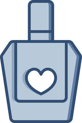Obraz premium Nail polish bottle vector icon with transparent background. Changeable blue color design.