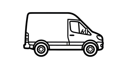 Delivery van outline illustration