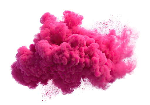 Pink cloud of smoke or ink, abstract art