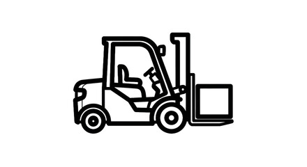 Naklejka premium Forklift outline illustration