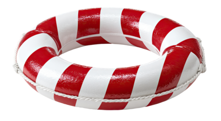 Red and white striped life preserver (3)