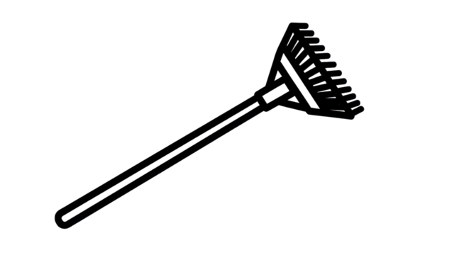 Garden rake tool outline