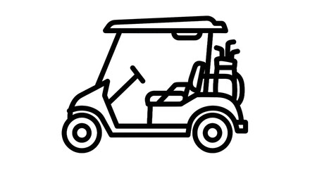 Fototapeta premium Golf cart outline illustration