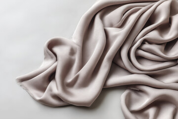 create photorealistic ultraminimalist composition featuring lightweight textile element on ultraclean background