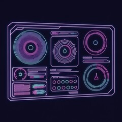 Fototapeta premium Futuristic Interface with Neon Glow