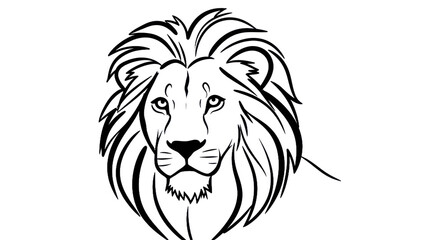 Fototapeta premium Majestic lion head outline