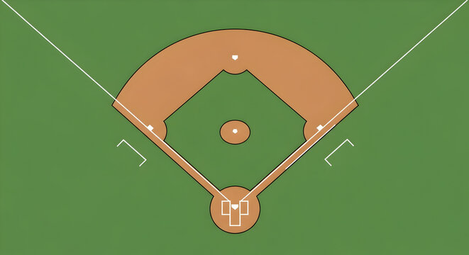 Overhead View of a Generic Baseball Field Diamond Layout