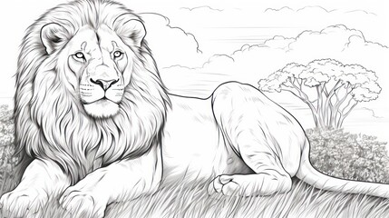 Majestic lion illustration