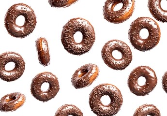 Flying Chocolate Donuts with Sprinkles