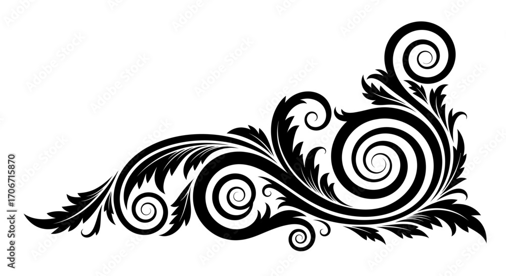 Poster elegant vector flourish design featuring intricate swirls and decorative elements, ideal for adding 
