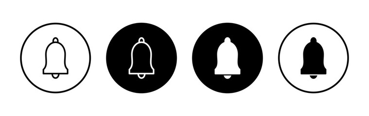 Bell icon symbol for apps and websites. Notification sign and symbol for web site design
