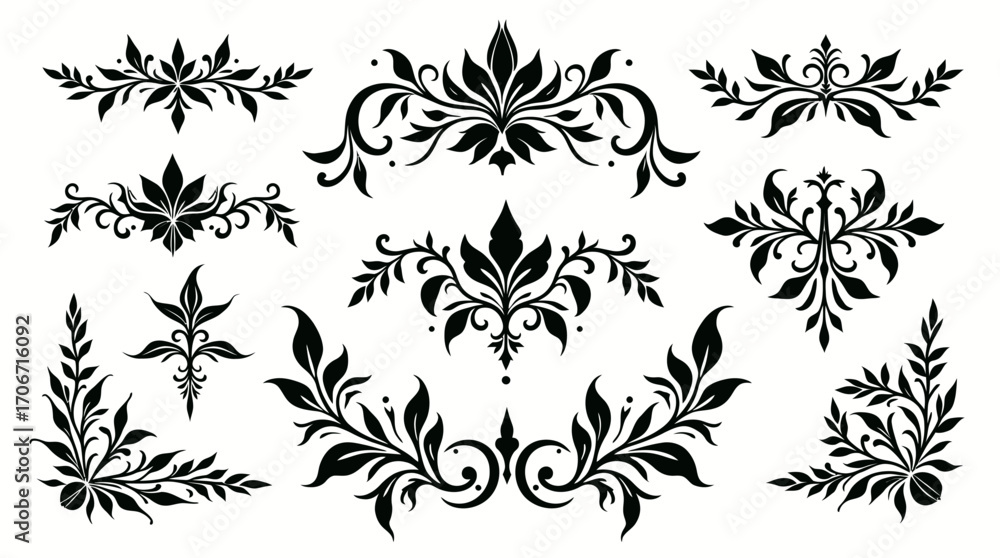 Poster elegant vector set of ornate flourishes and decorative design elements, perfect for adding a touch o