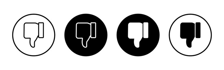 Dislike icon vector. dislike sign and symbol. Hand with thumb down