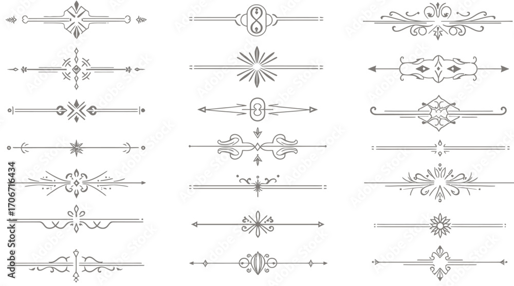 Poster an elegant collection of intricate decorative flourishes, perfect for adding a touch of vintage soph