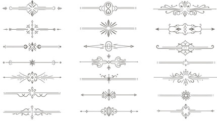 An elegant collection of intricate decorative flourishes, perfect for adding a touch of vintage sophistication to various graphic design projects.