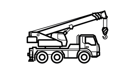 Outline crane truck illustration
