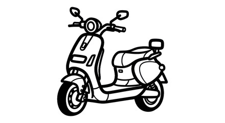Obraz premium Outline drawing of scooter