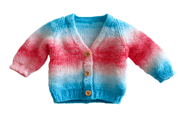 a baby sweater with a button down the front