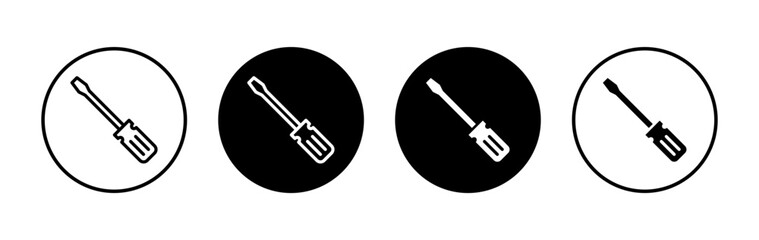 Screwdriver icon symbol for apps and websites. tools sign and symbol
