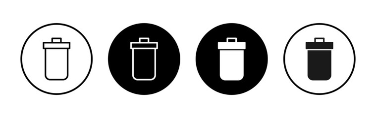 Trash icon symbol for apps and websites. trash can icon. delete sign and symbol.
