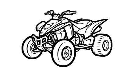 Fototapeta premium Outlined atv vehicle design