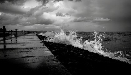 津波警報の海岸