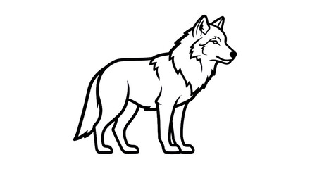 Obraz premium Outlined wolf silhouette