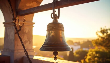 Fototapeta premium Antique bell in sunlight