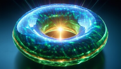 Torus plasma donut with bright core rotating field lines