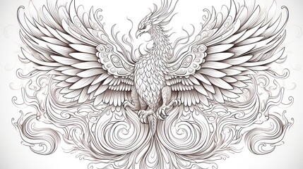 Majestic phoenix illustration