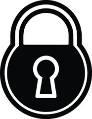 Closed padlock vector icon.