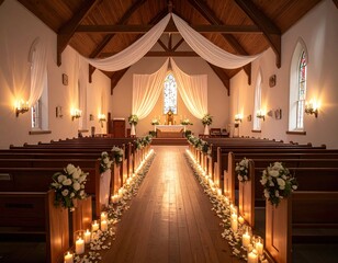 Elegant wedding chapel interior