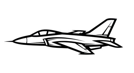 Simple outline fighter jet