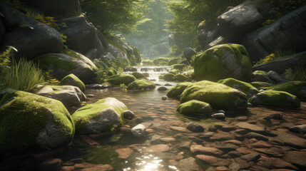 Fototapeta premium Forest creek scene